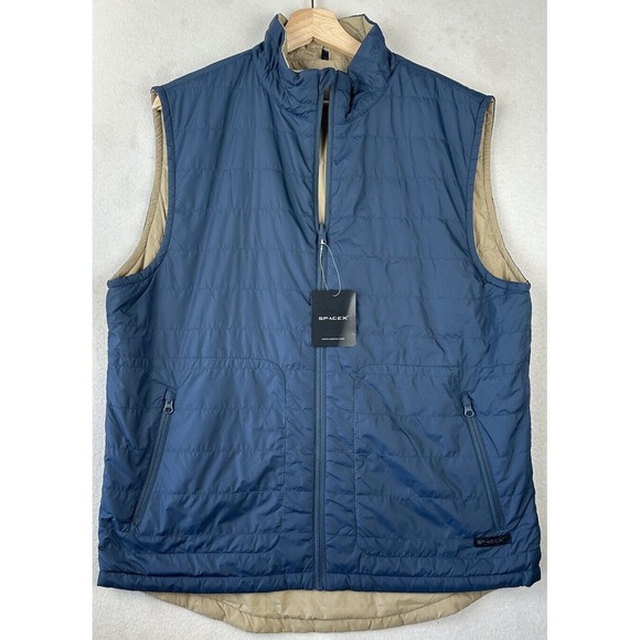 NWT SpaceX Vest Mens XL Blue Reversible Full Zip Insulated Lightweight Puffer